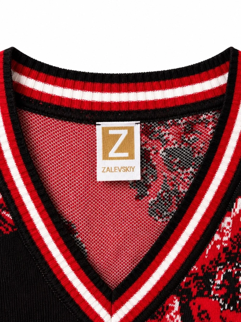 Designer Zalevskiy Black Red Poppy Knit Sweater Dress Size S Rare Statement Piec - Picture 3 of 14